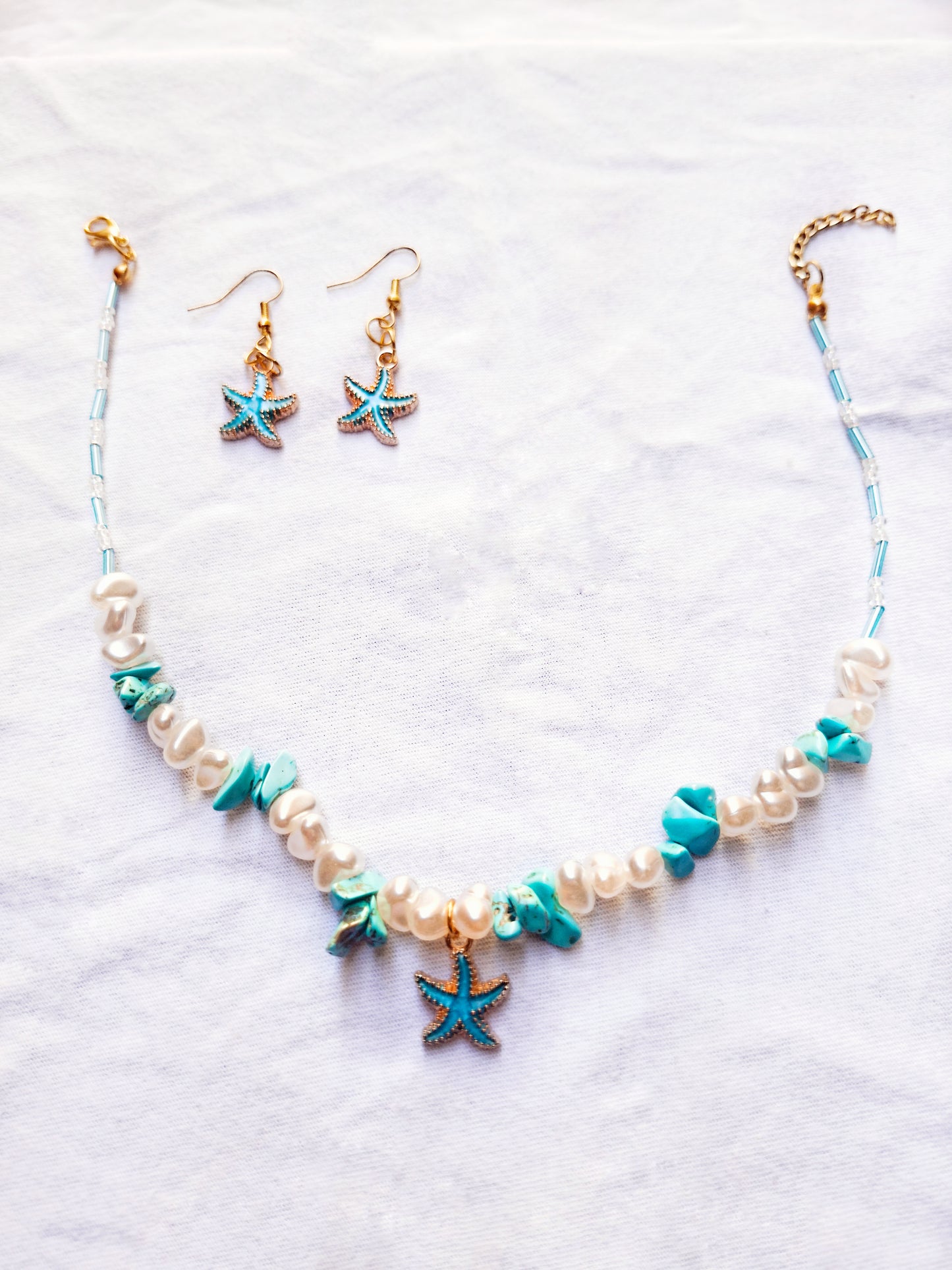 Collar + pendientes a juego turquesa